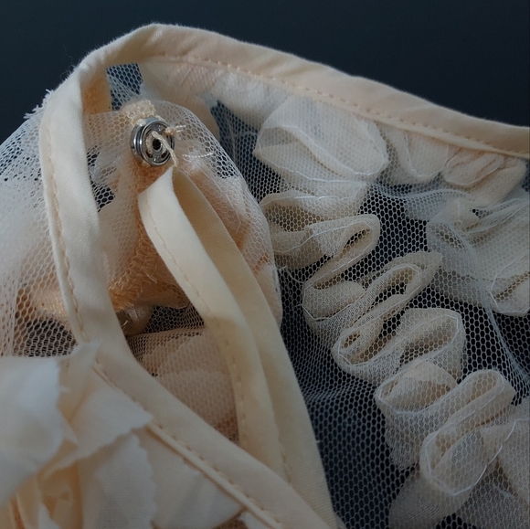 🍑 F21 peach 2 piece mesh ruffle dress junior's L women's M NWT - Picture 4 of 6